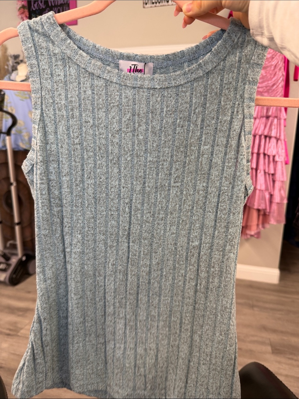 Striped Blue Sleeveless Tank Top - Women